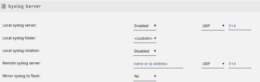Konfiguration des Remote-Syslogs